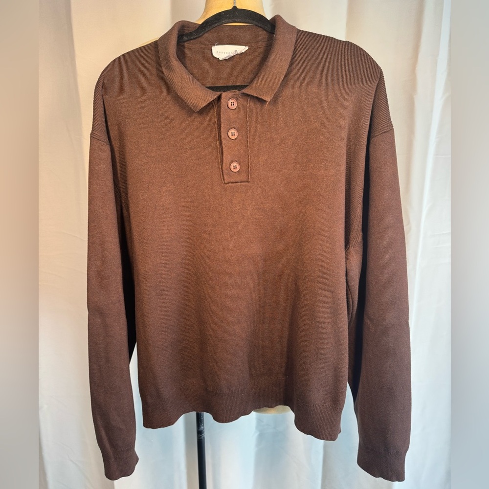 Beyyoglu Brown Three-button polo